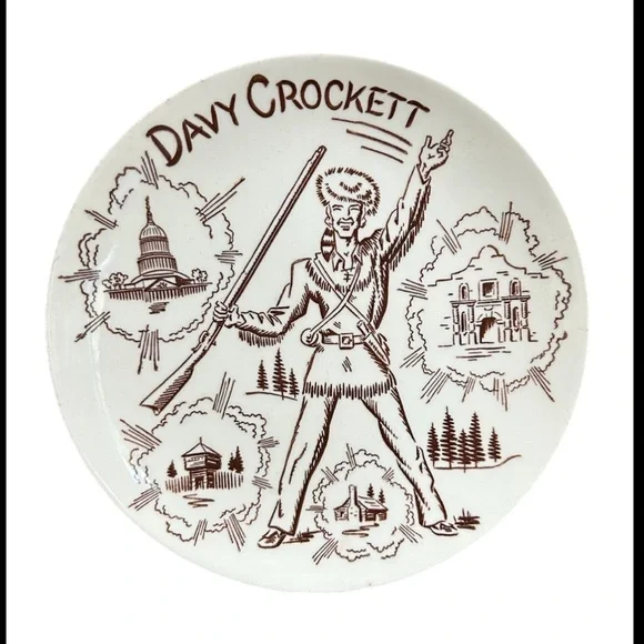 Vintage Royal China Davy Crockett Plate 1950’s Western MCM - Picture 5 of 5